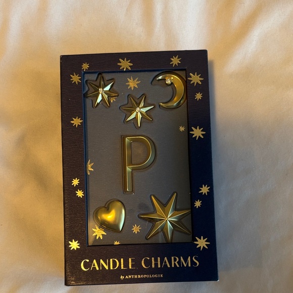 Anthropologie Other - Anthropologie Gold Star and Moon Candle Charms Letter P